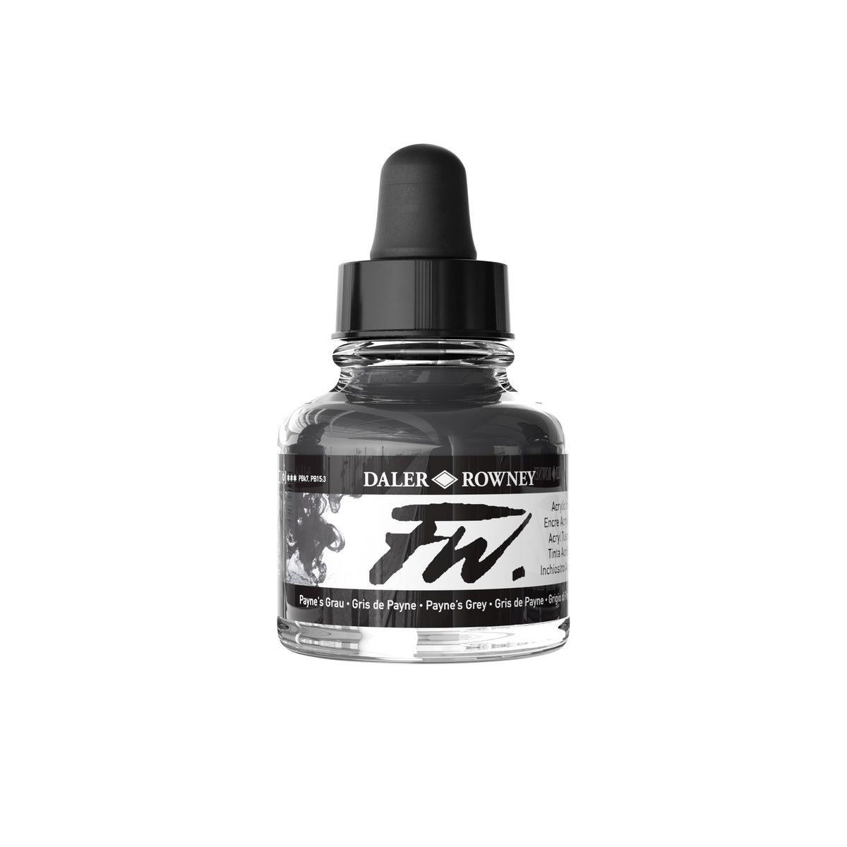 Daler Rowney Paynes Grey acrylic ink in 29.5ml bottle, suitable for art and craft painting projects, by Tilgear.
