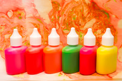 SCOLA MARBLING INK ASSORTED FLUORESCENT 25ML 6PCS