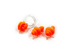 DS Swim Silicone Soft Ear Plugs & Nose Clip - Orange