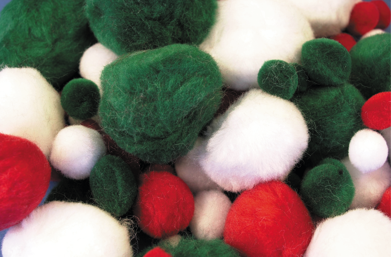 SCO POM POMS FESTIVE ASSORTED 100PCS -Min Qty 12