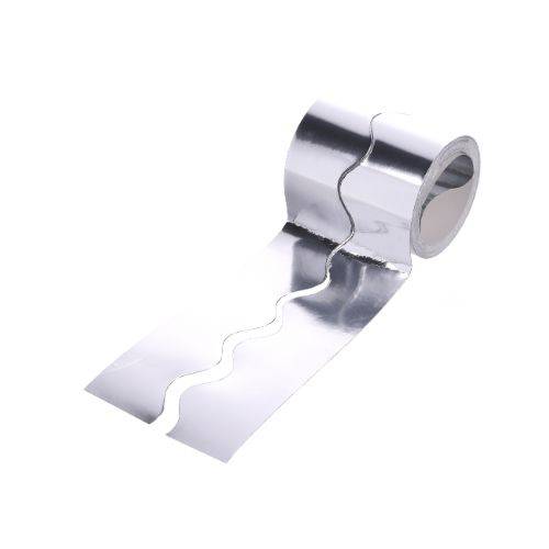 SCO DECORATIVE BORDER ROLL SELF ADHESIVE 57MMX15M PLAIN SILVER -Min Qty 1