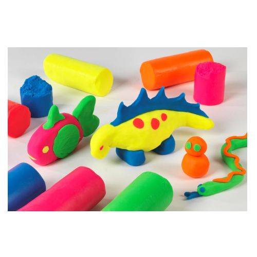 SCO SOFT DOUGH ASSORTED FLUORESCENT 300G 6PCS -Min Qty 1