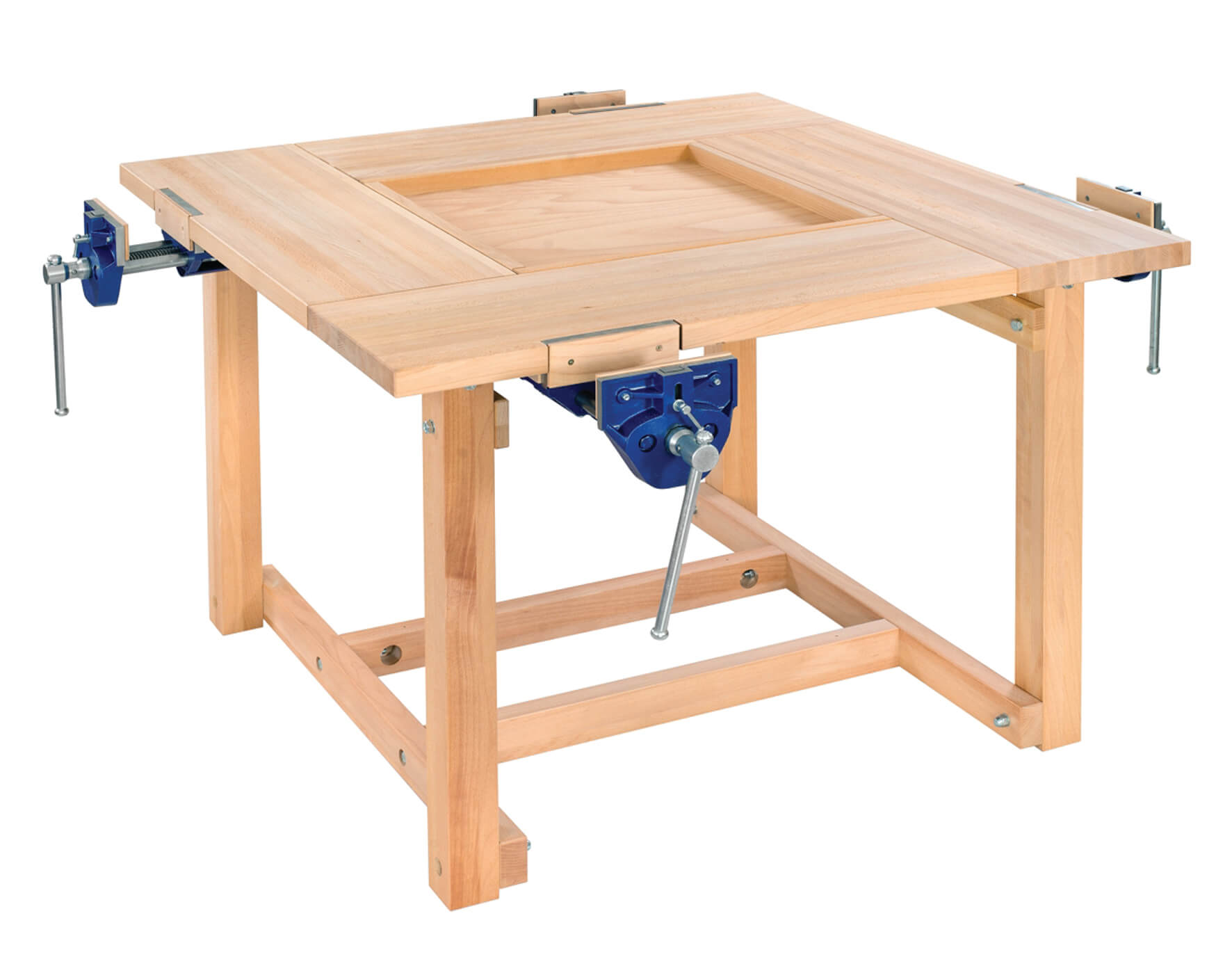 Edubench Traditional 4 Station Bench with 4x 7" Plain Screw Vices