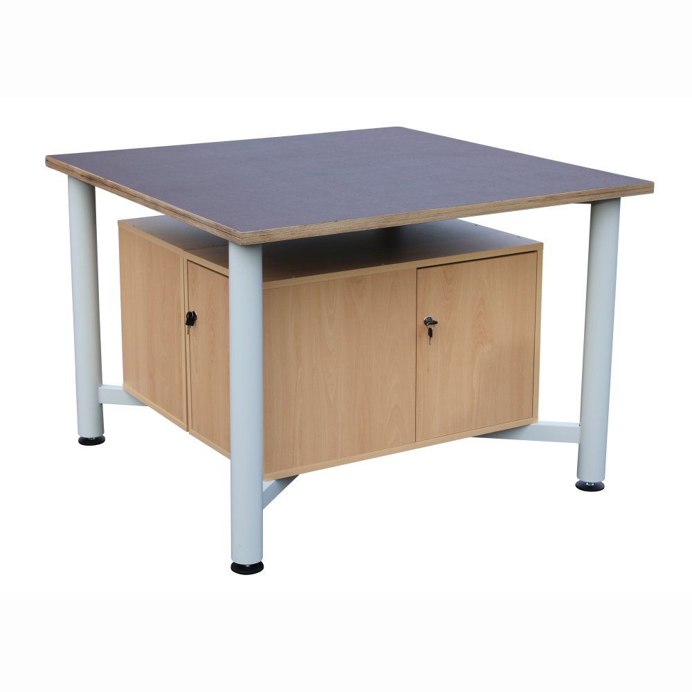 Edubench Phenolic 4 Station, Metal Frame with cupboards