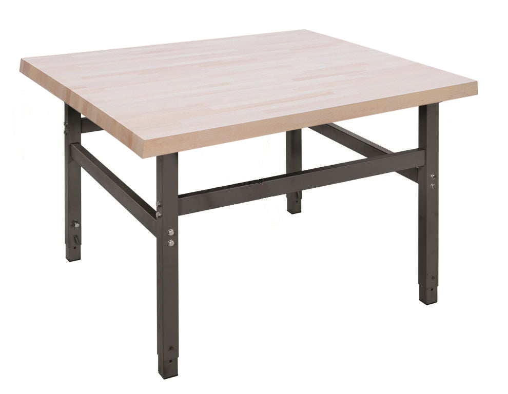 Edubench 4 Station Bench with adjustable legs and solid beech top