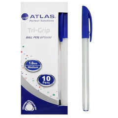 Atlas, Ball Pen Tri-Grip Med 1.0mm Bx=10 Blue