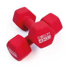 EXSOM NEOPRENE DUMBBELLS 4KG, RED, PAIR
