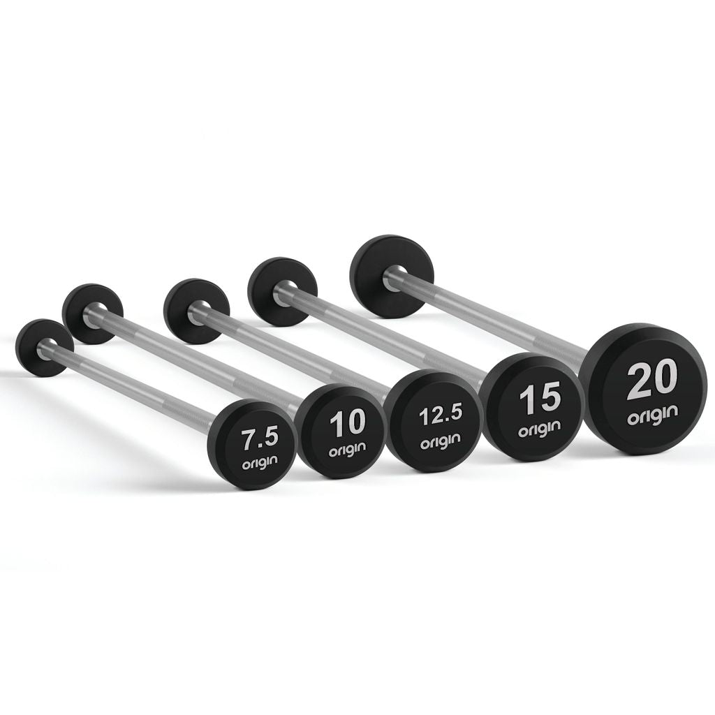 ORIGIN RB3 RUBBER BARBELL SET LIGHT (7.5KG, 10KG, 12.5KG, 15KG, 20KG)