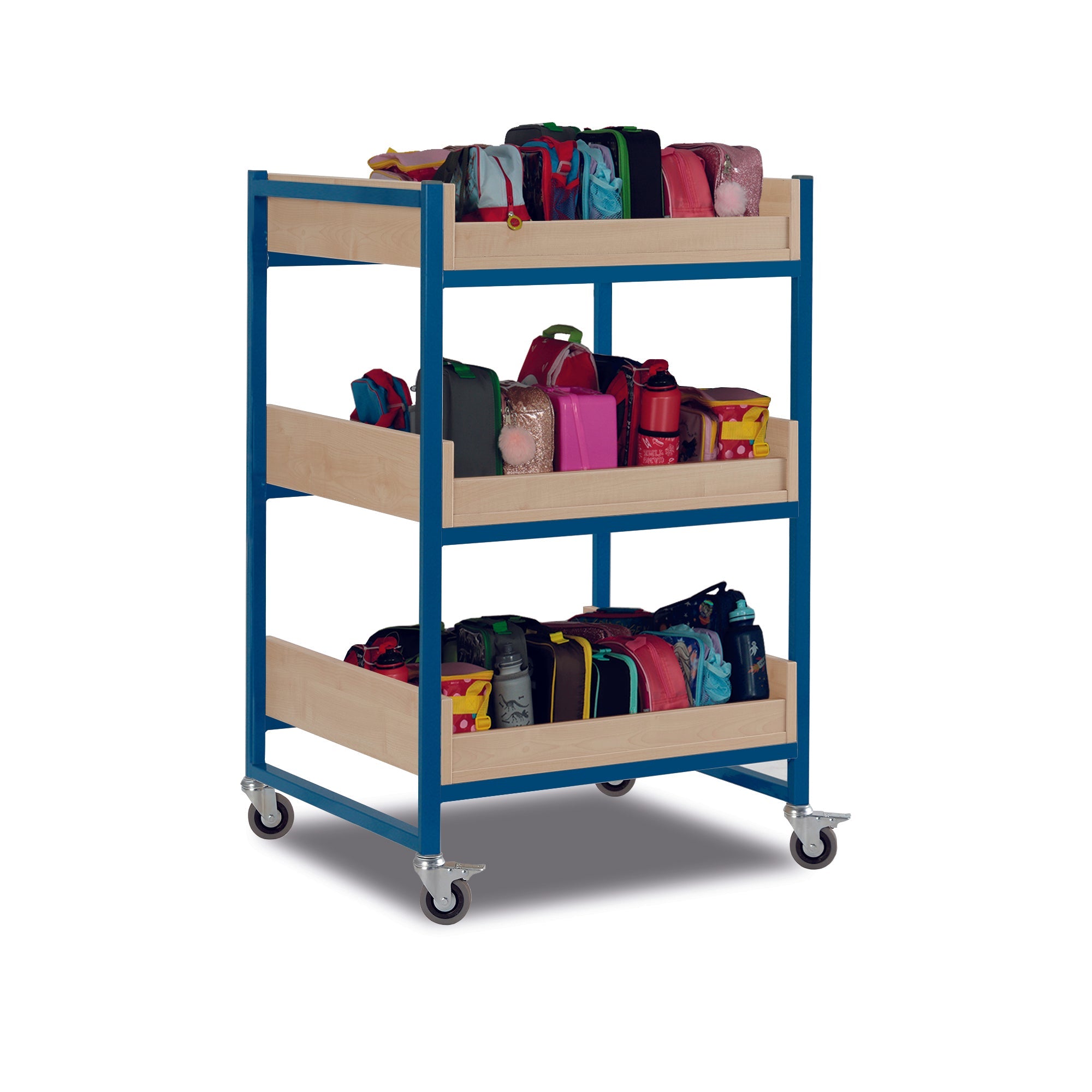Monarch heavy duty medium classroom storage trolley - Blue