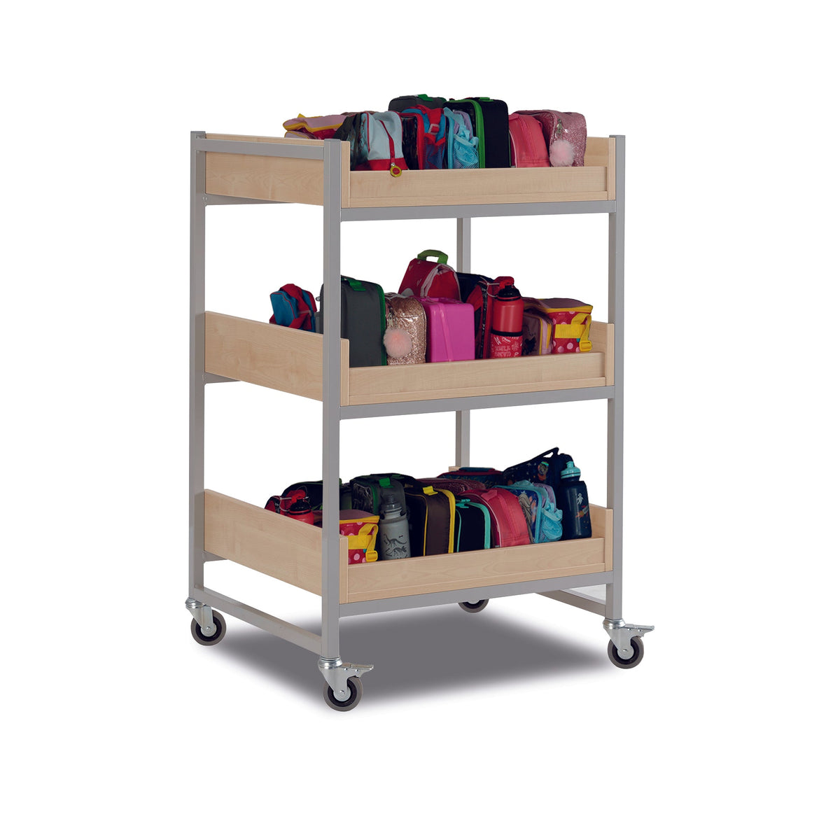 Monarch heavy duty medium classroom storage trolley - Grey