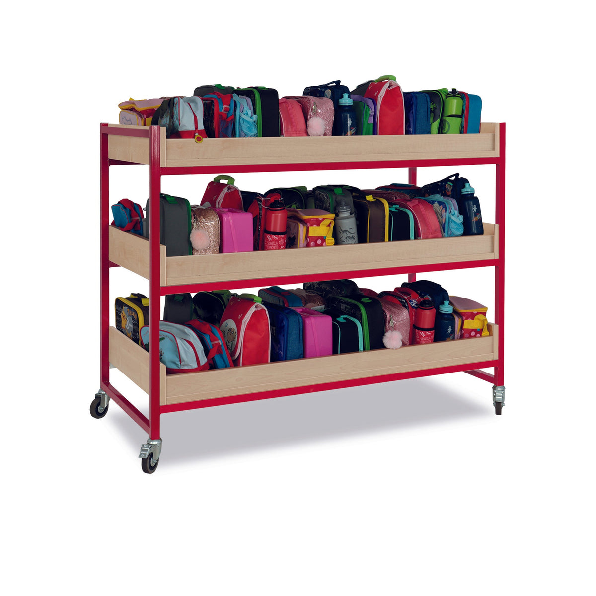 Monarch heavy duty extra large classroom storage trolley - Red