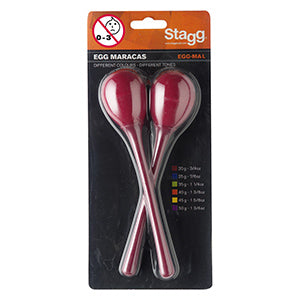 Stagg egg shakers pair with long handles - Red