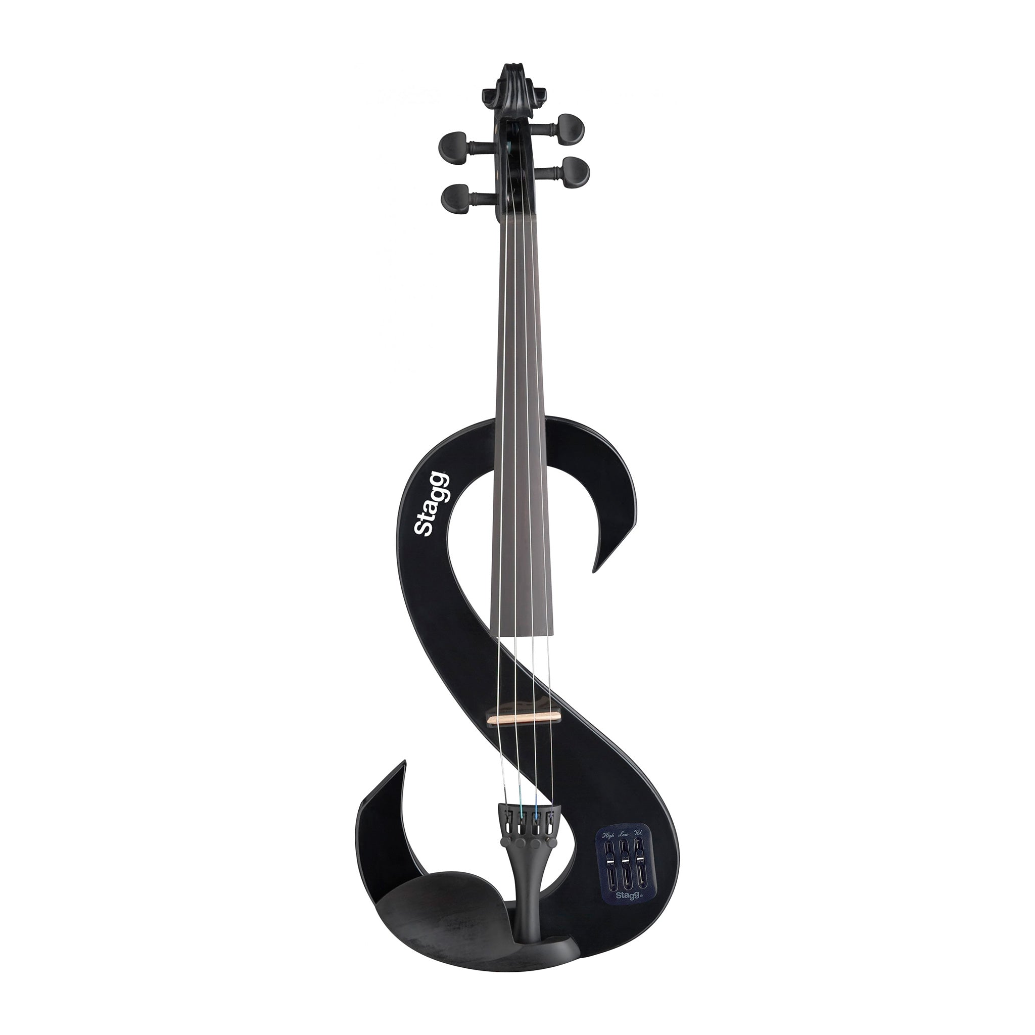 Stagg silent s-shaped electric violin outfit - Black