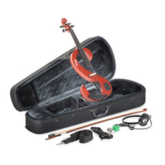 Stagg silent s-shaped electric violin outfit - Metallic red