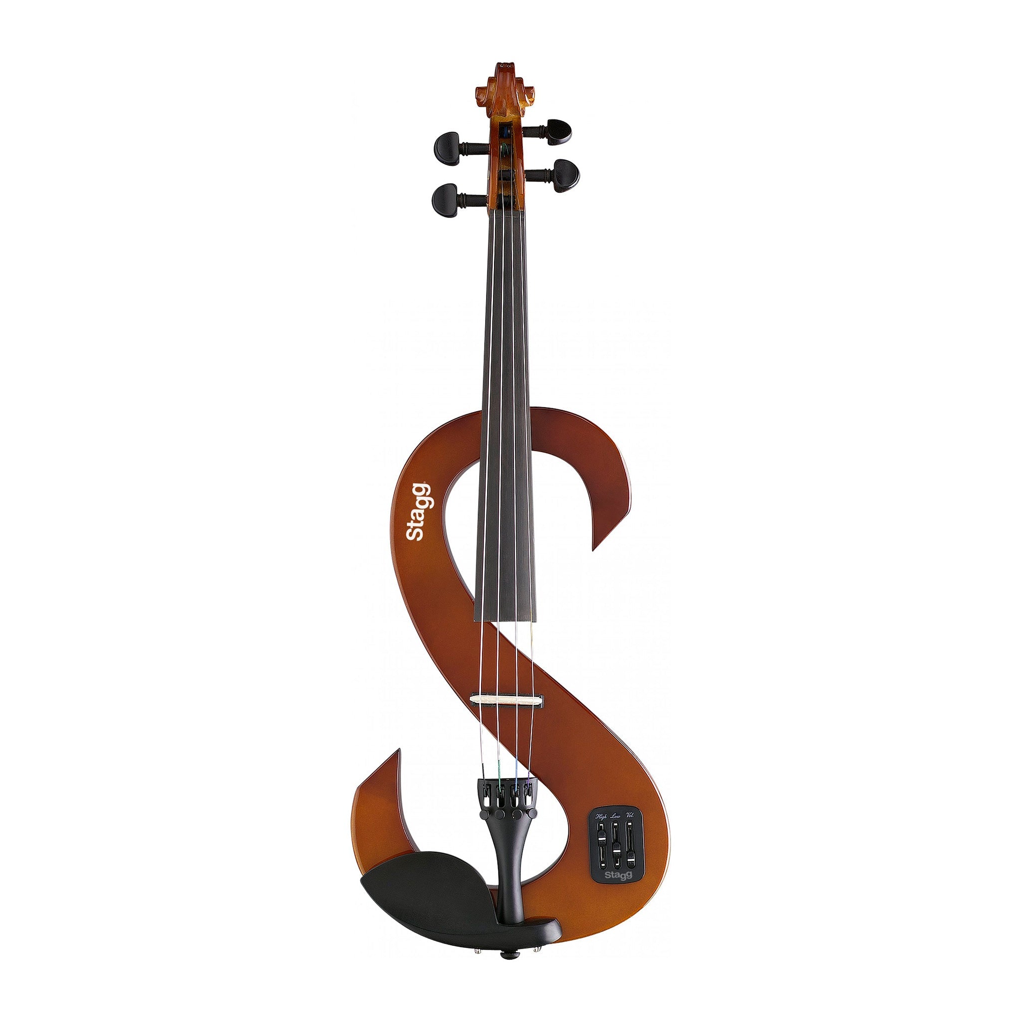 Stagg silent s-shaped electric violin outfit - Violin burst