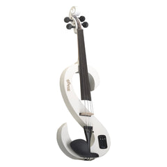Stagg silent s-shaped electric violin outfit - White