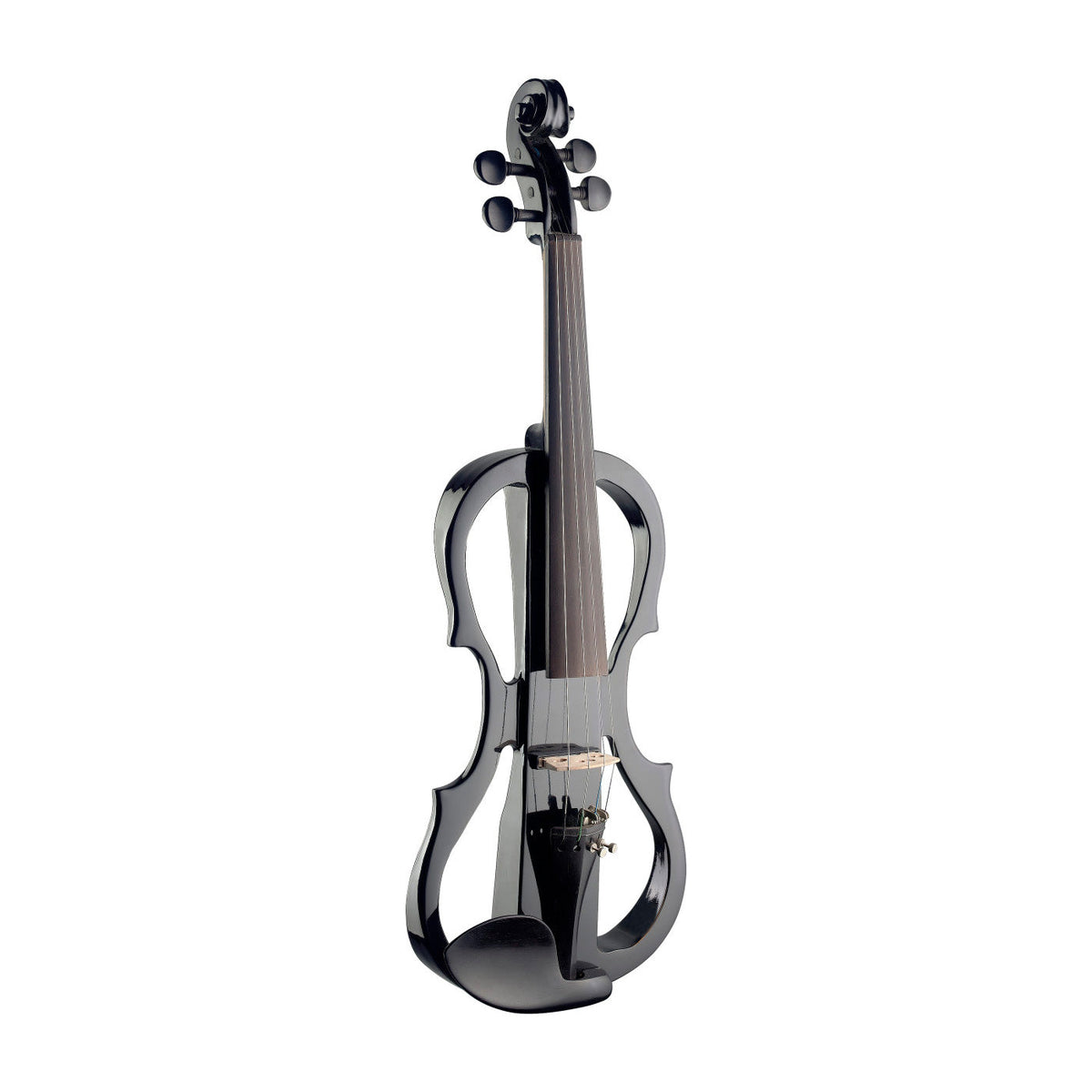 Stagg silent traditionally shaped electric violin outfit - Black