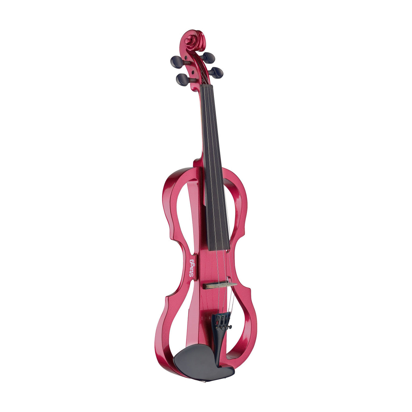 Stagg silent traditionally shaped electric violin outfit - Metallic red