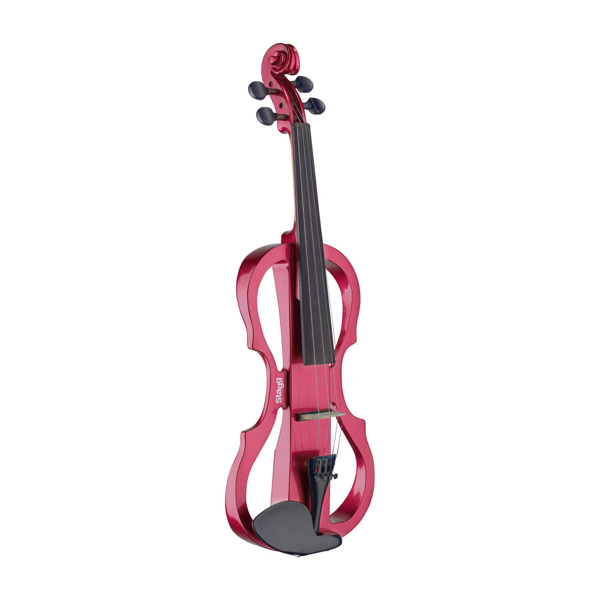 Stagg silent traditionally shaped electric violin outfit - Metallic red