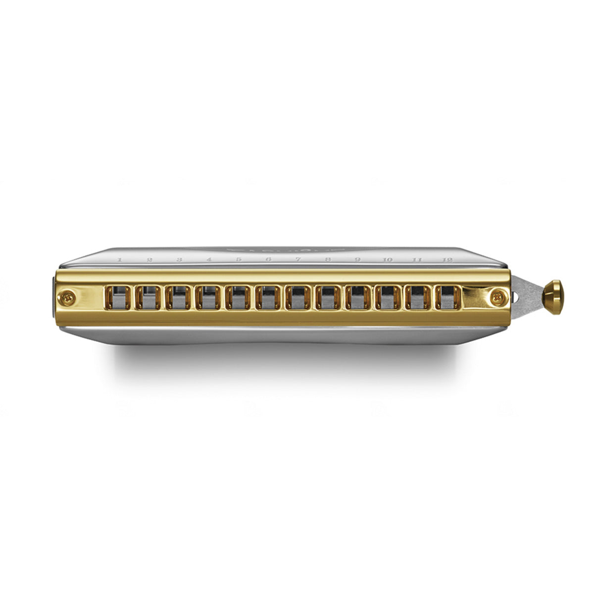 Suzuki Fabulous 12-hole chromatic harmonica in C – Straight-alignment slide, square mouthpiece