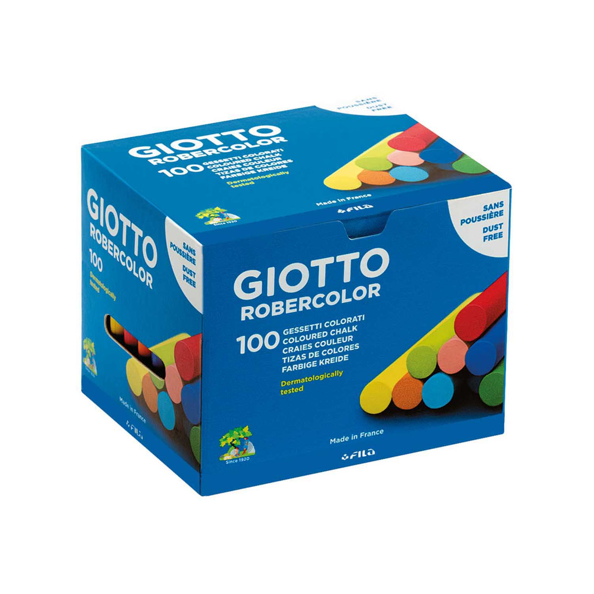 GIO ROBERCOLOR CHALKS ASSORTED COLOURS 100PCS BOX -Min Qty 1