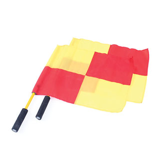OFFICIAL’S FLAGS CHEQUERED RED AND YELLOW, PAIR