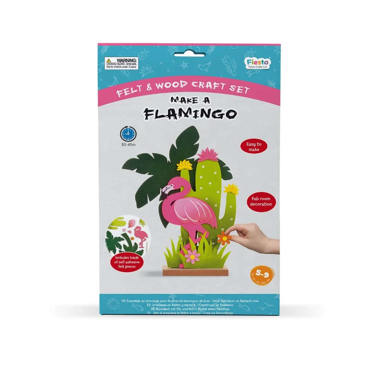 Felt & Wood Craft - Make A Flamingo (5 Years +)