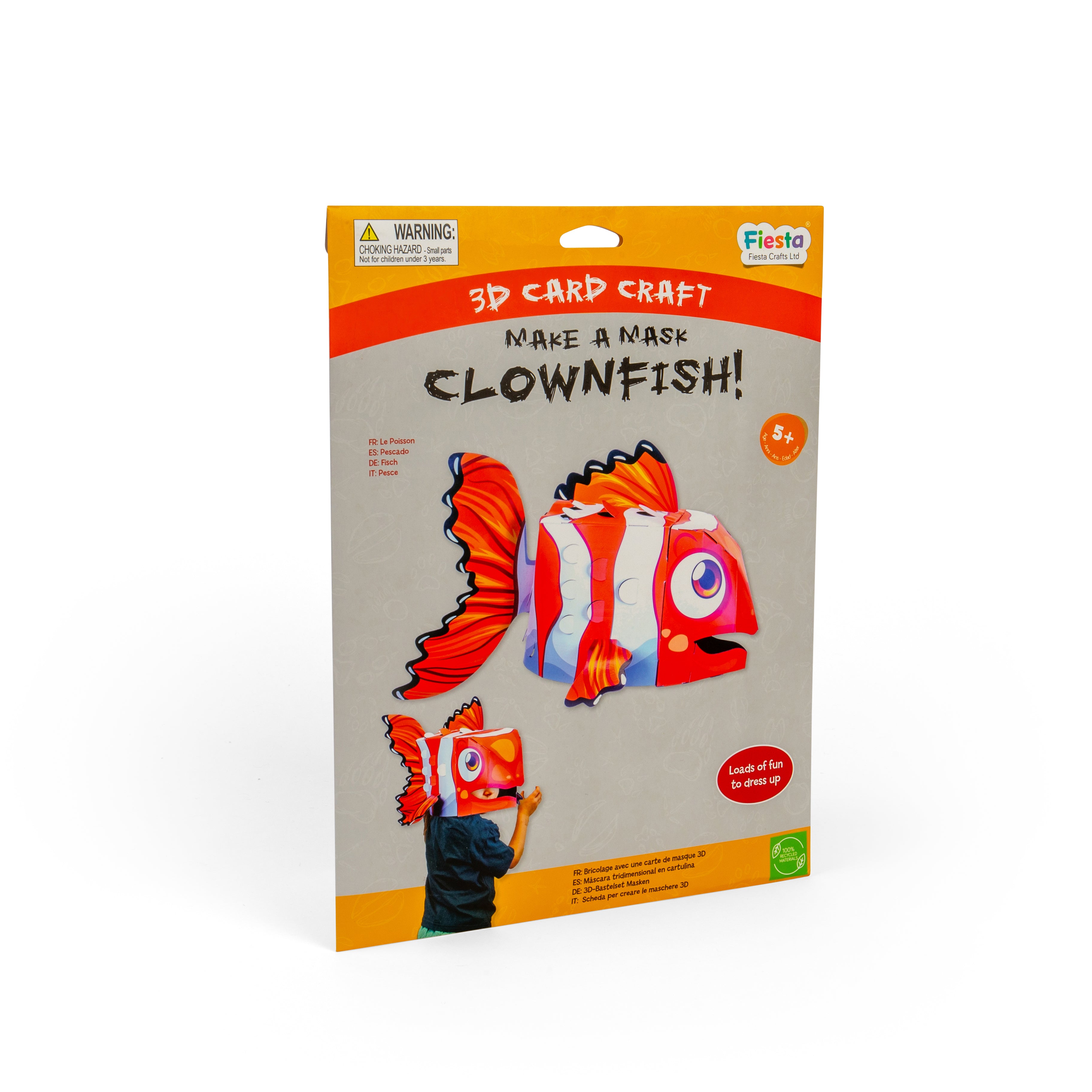 Clownfish 3D Mask Card Craft (5 Years +)