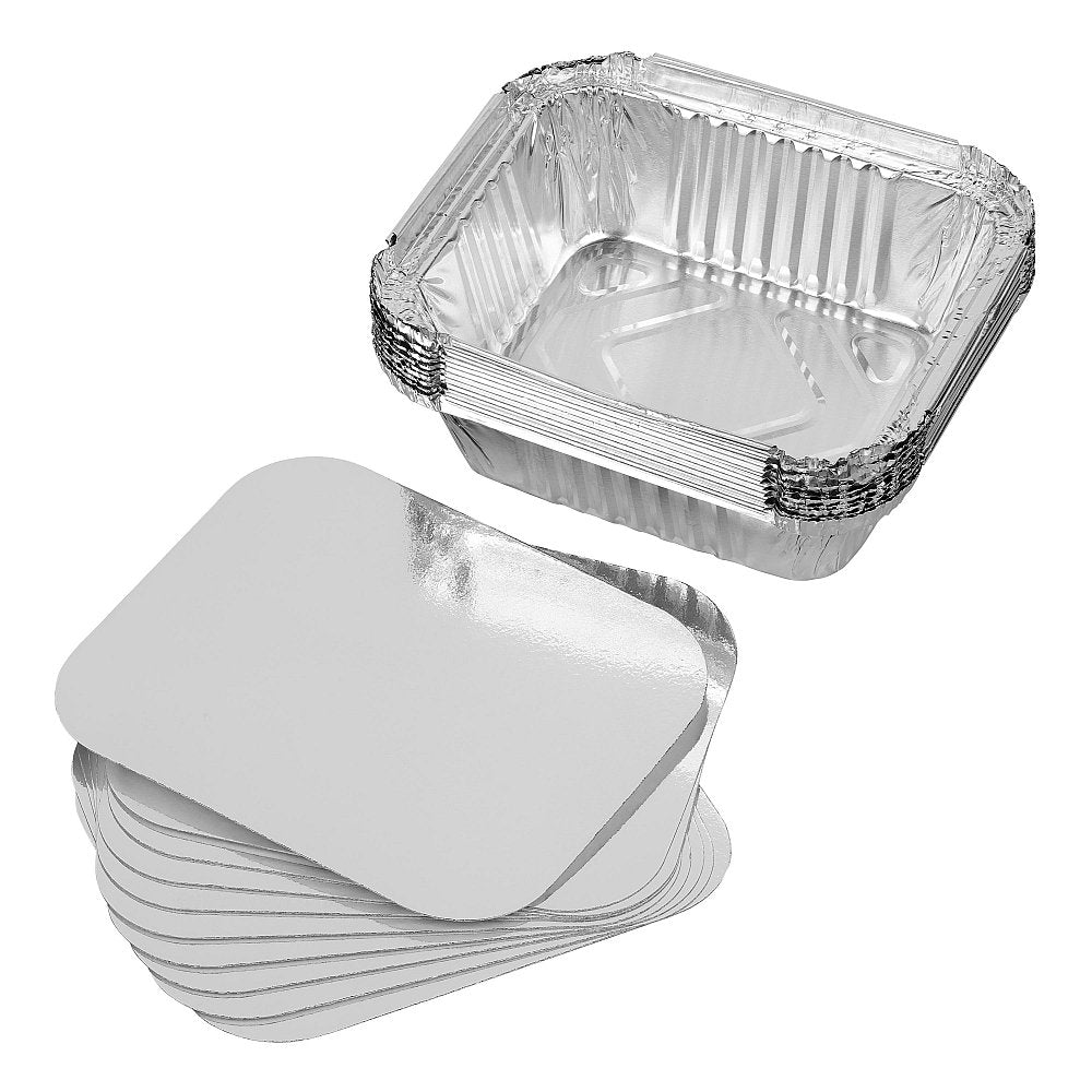 Foil Containers with Lids 15 x 12 x 5cm - Pack of 10