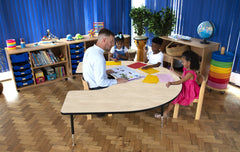 Tuf-Top™ Height Adjustable Horseshoe Top Table Maple