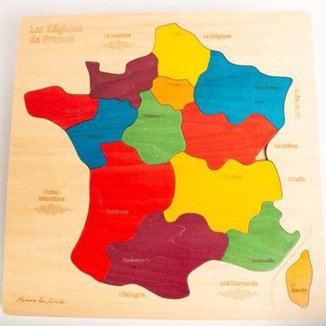 Wooden Jigsaw Puzzle Map Of France , each