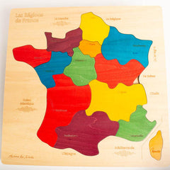 Wooden Jigsaw Puzzle Map Of France , each