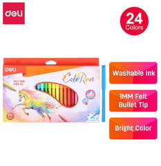 DELI SKETCH PEN 24 COLOR PVC BAG WASHABLE