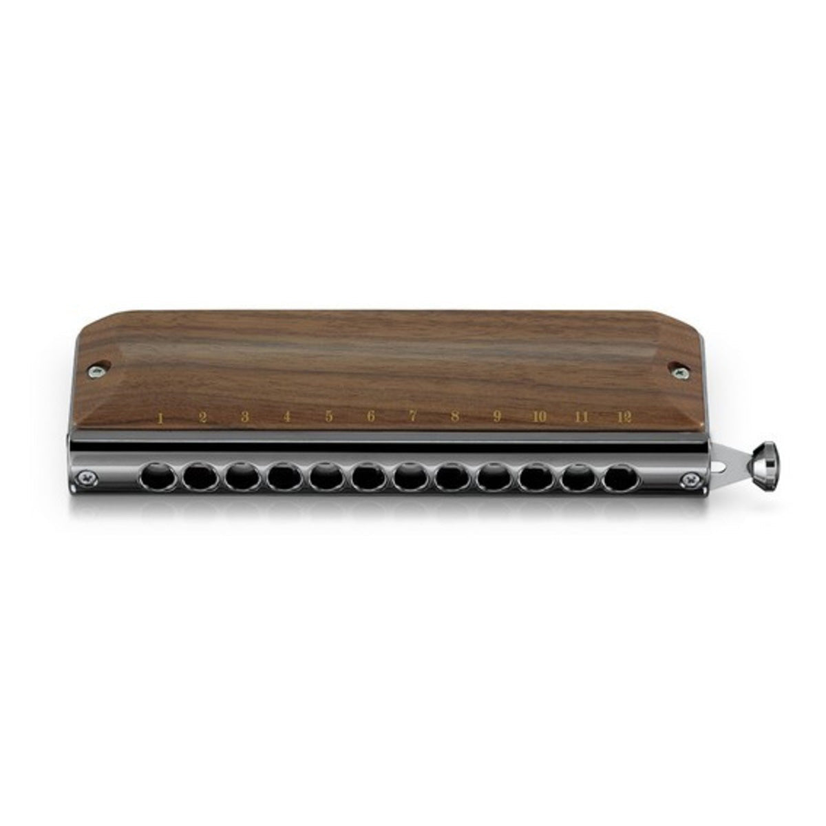 Suzuki Gregoire Maret signature 12-hole chromatic harmonica with wooden cover plates - C