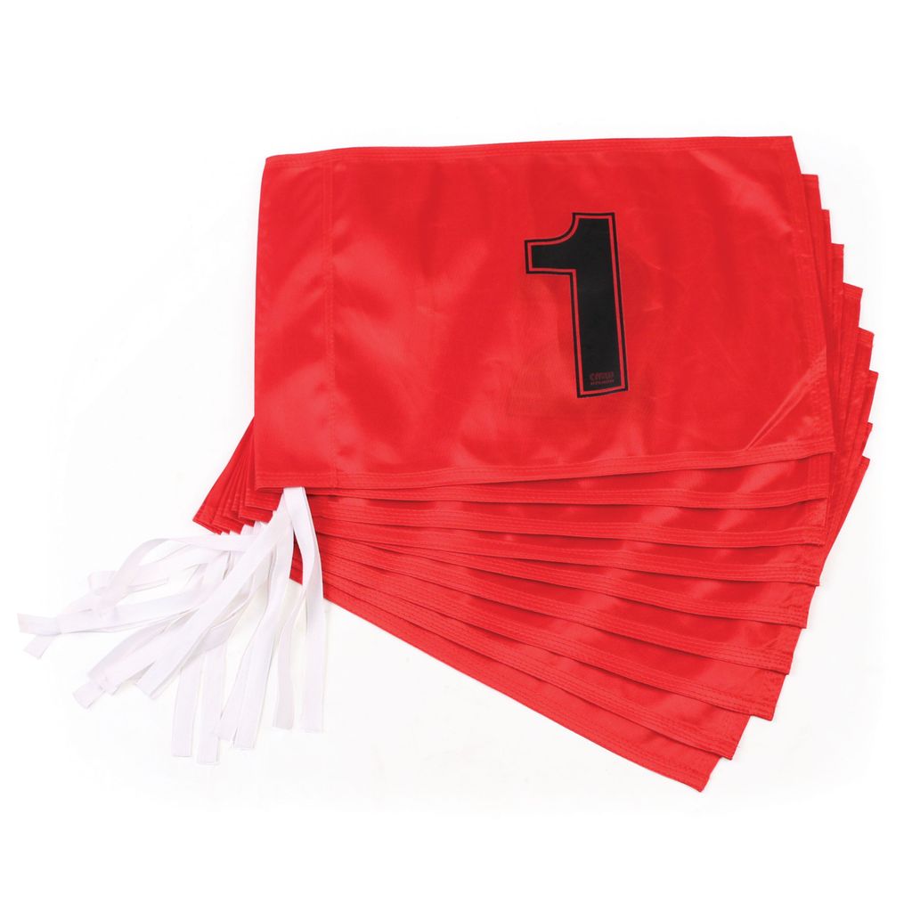 NUMBERED GOLF FLAG POLYESTER, RED, NUMBERED 1-9