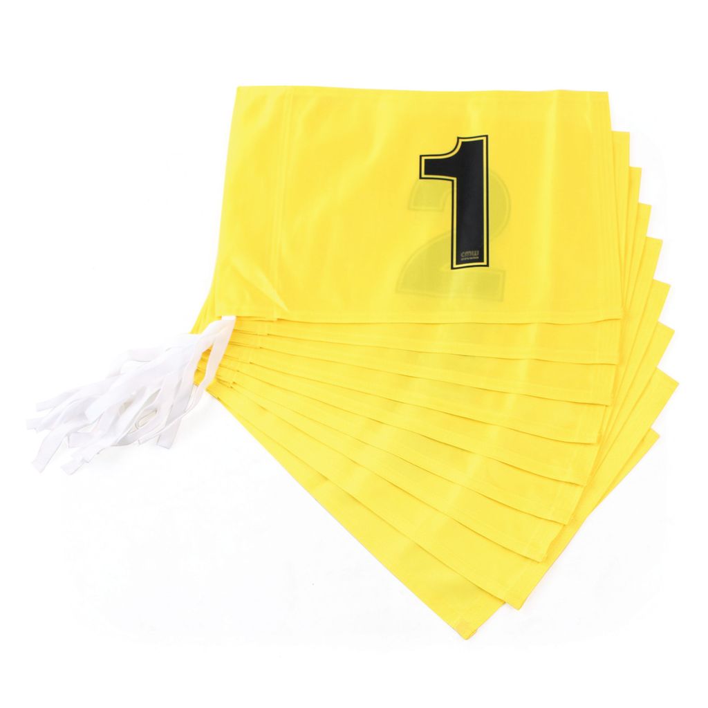 NUMBERED GOLF FLAG POLYESTER, YELLOW, NUMBERED 1-9