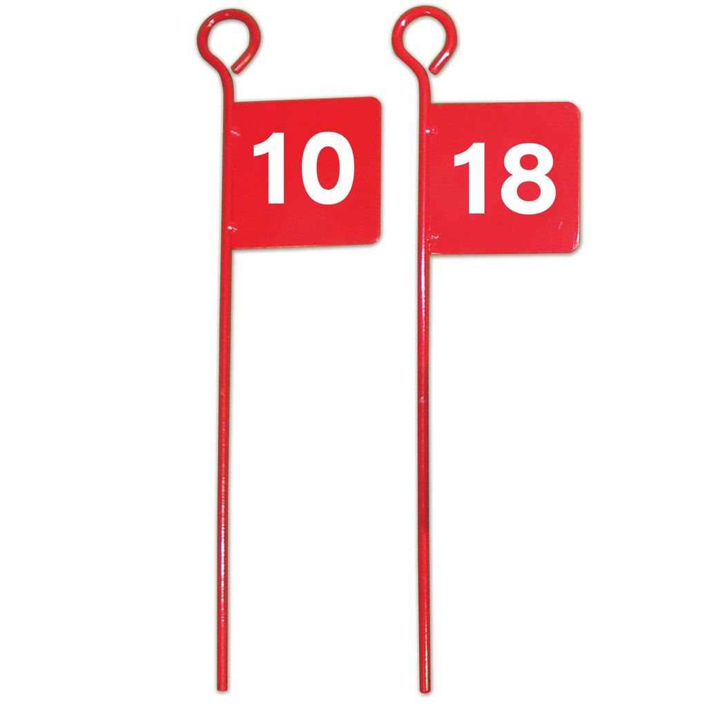 METAL GOLF FLAGS NUMBERED 10-18