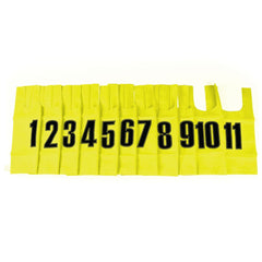 NYLON BIB SMALL, YELLOW, SET OF 11, PRINTED 1 - 11