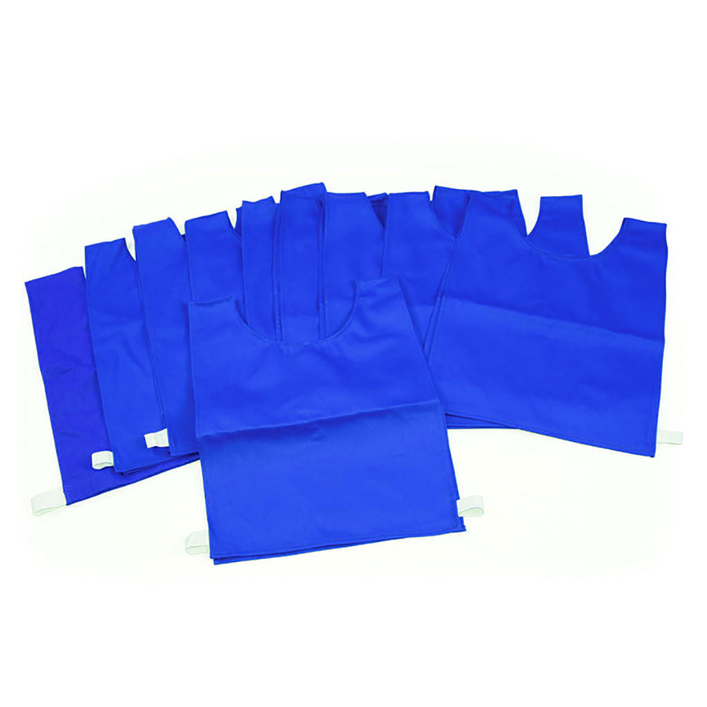 COTTON BIB LARGE, BLUE, SET OF 10