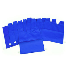 COTTON BIB LARGE, BLUE, SET OF 10