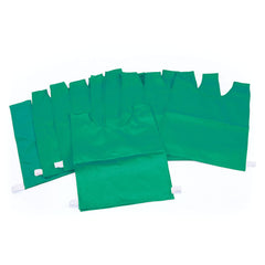 COTTON BIB MEDIUM, GREEN, SET OF 10