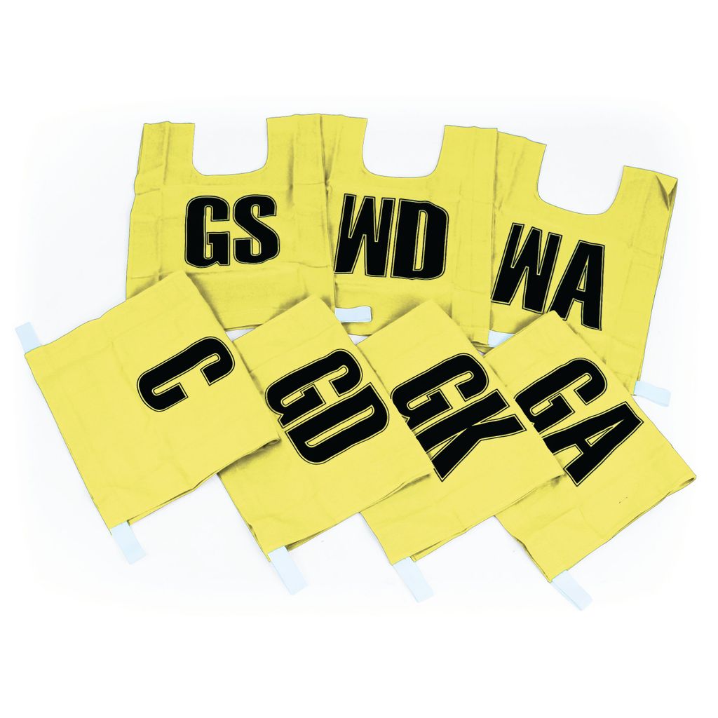 NETBALL BIB  COTTON, SMALL, YELLOW, SET OF 7