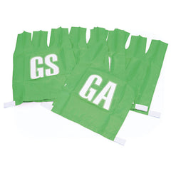 NETBALL BIB NYLON, LARGE, GREEN, SET OF 7