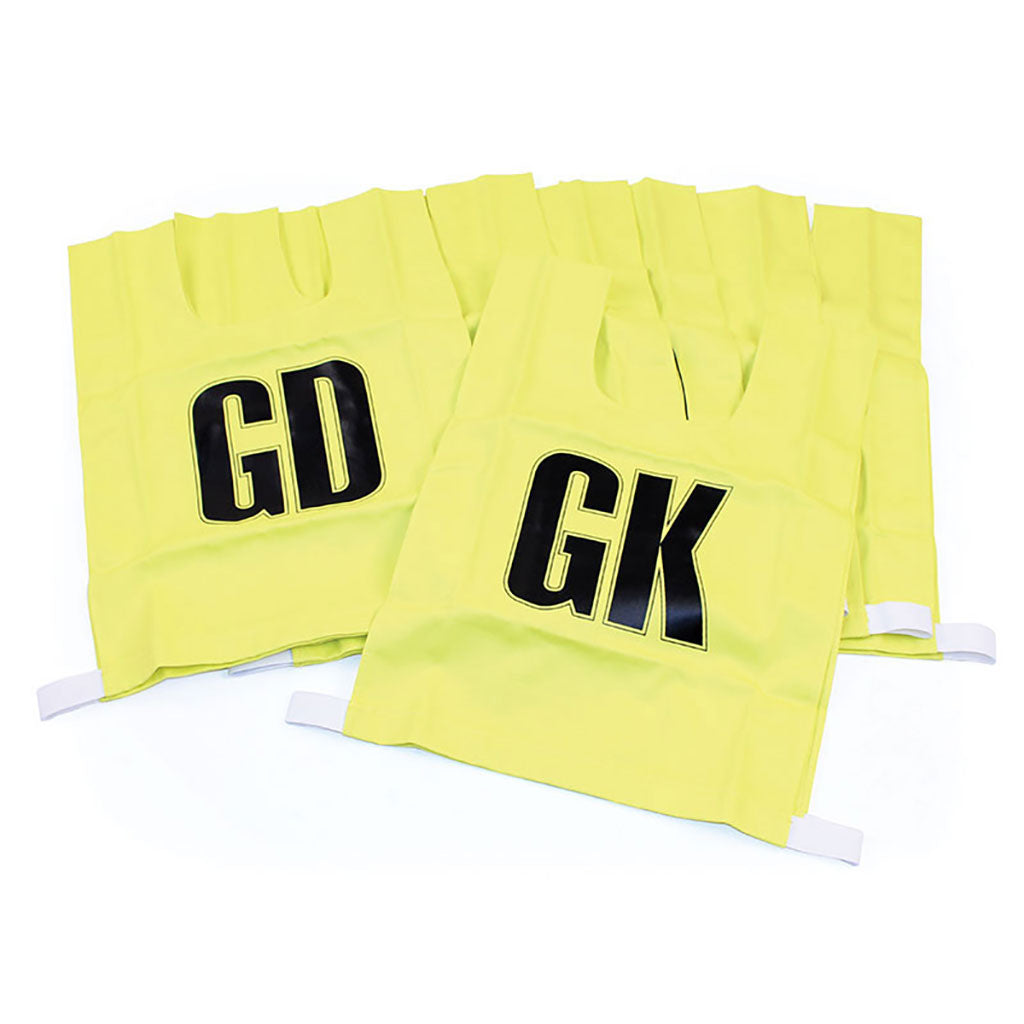 NETBALL BIB NYLON, LARGE, YELLOW, SET OF 7