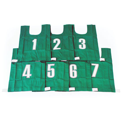 COTTON BIB NUMBERED 1-7 MEDIUM, GREEN