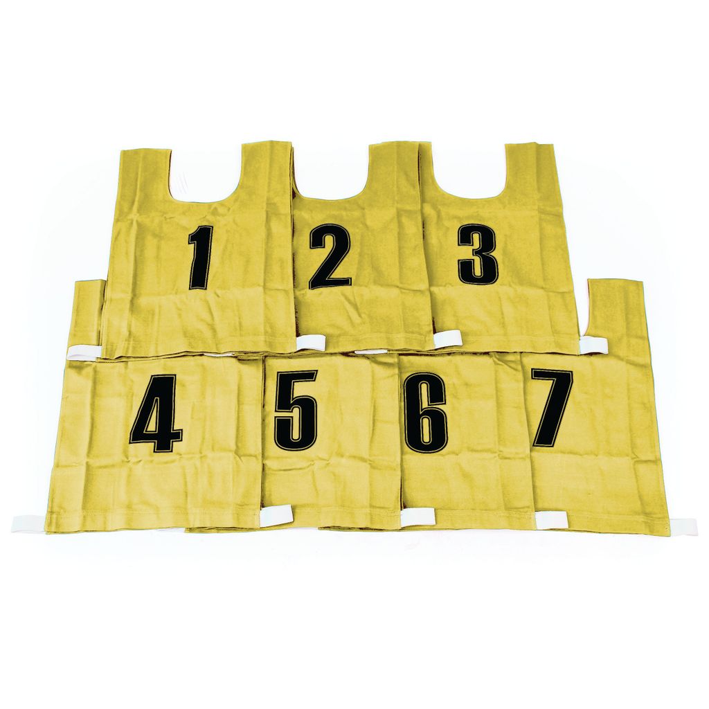 COTTON BIB NUMBERED 1-7 MEDIUM, YELLOW