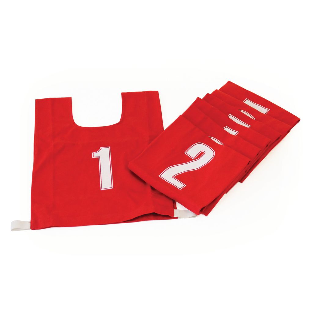 COTTON BIB NUMBERED 1-7 SMALL, RED