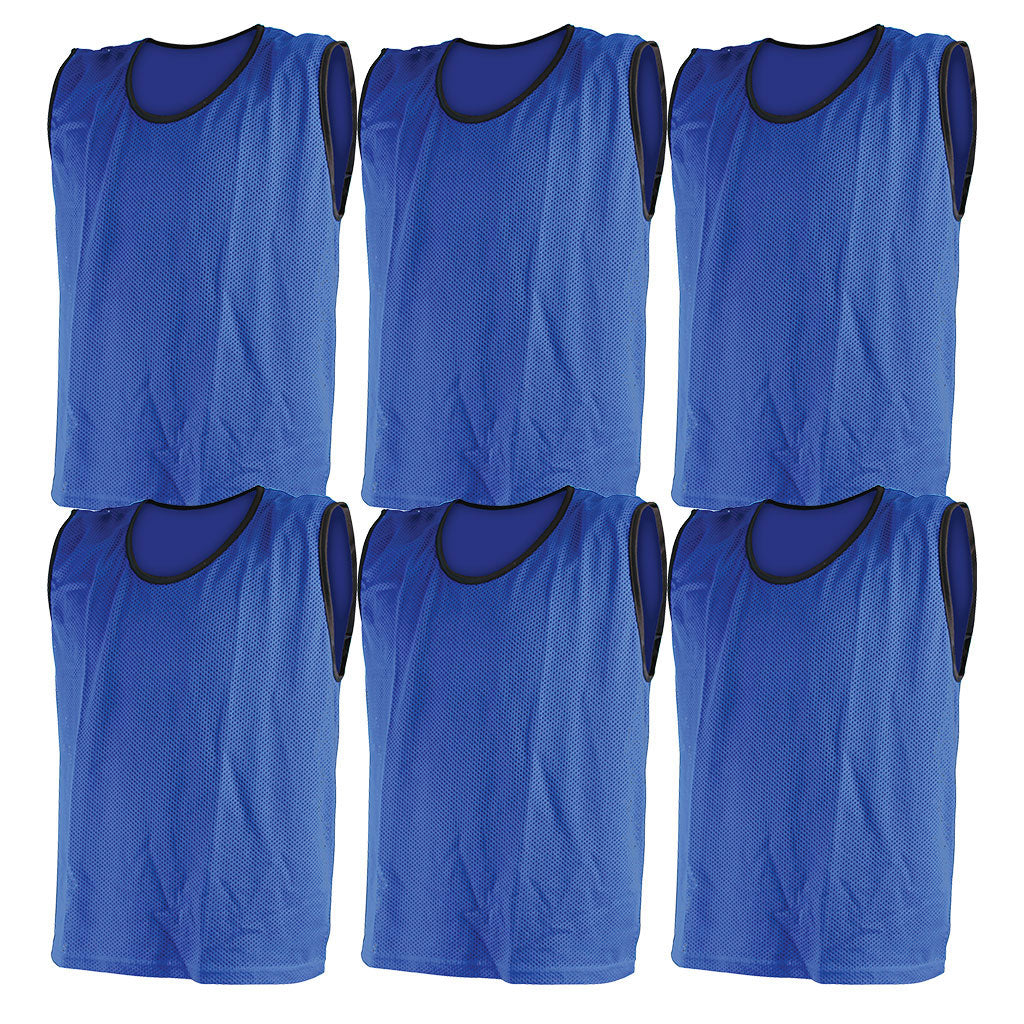 MESH TRAINING BIB LARGE, BLUE, SET OF 6