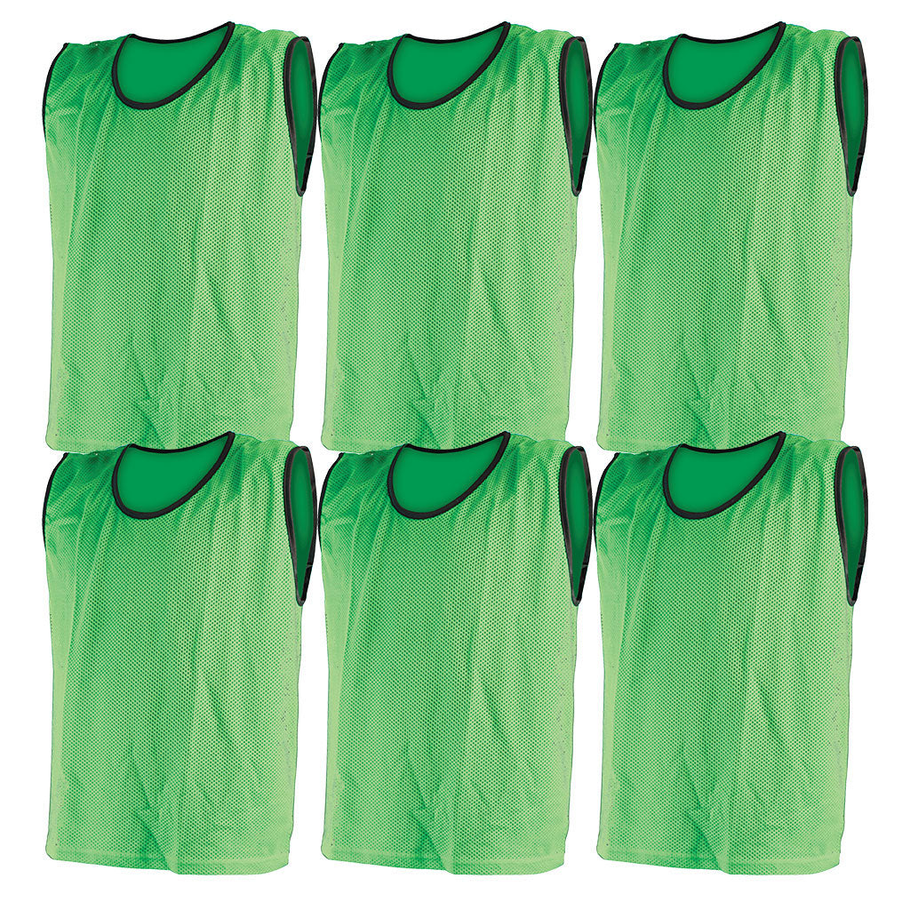 MESH TRAINING BIB LARGE, GREEN, SET OF 6