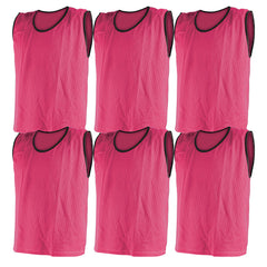 MESH TRAINING BIB LARGE, PINK, SET OF 6